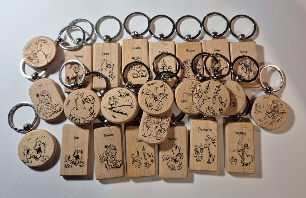 Porte-clés bois laser