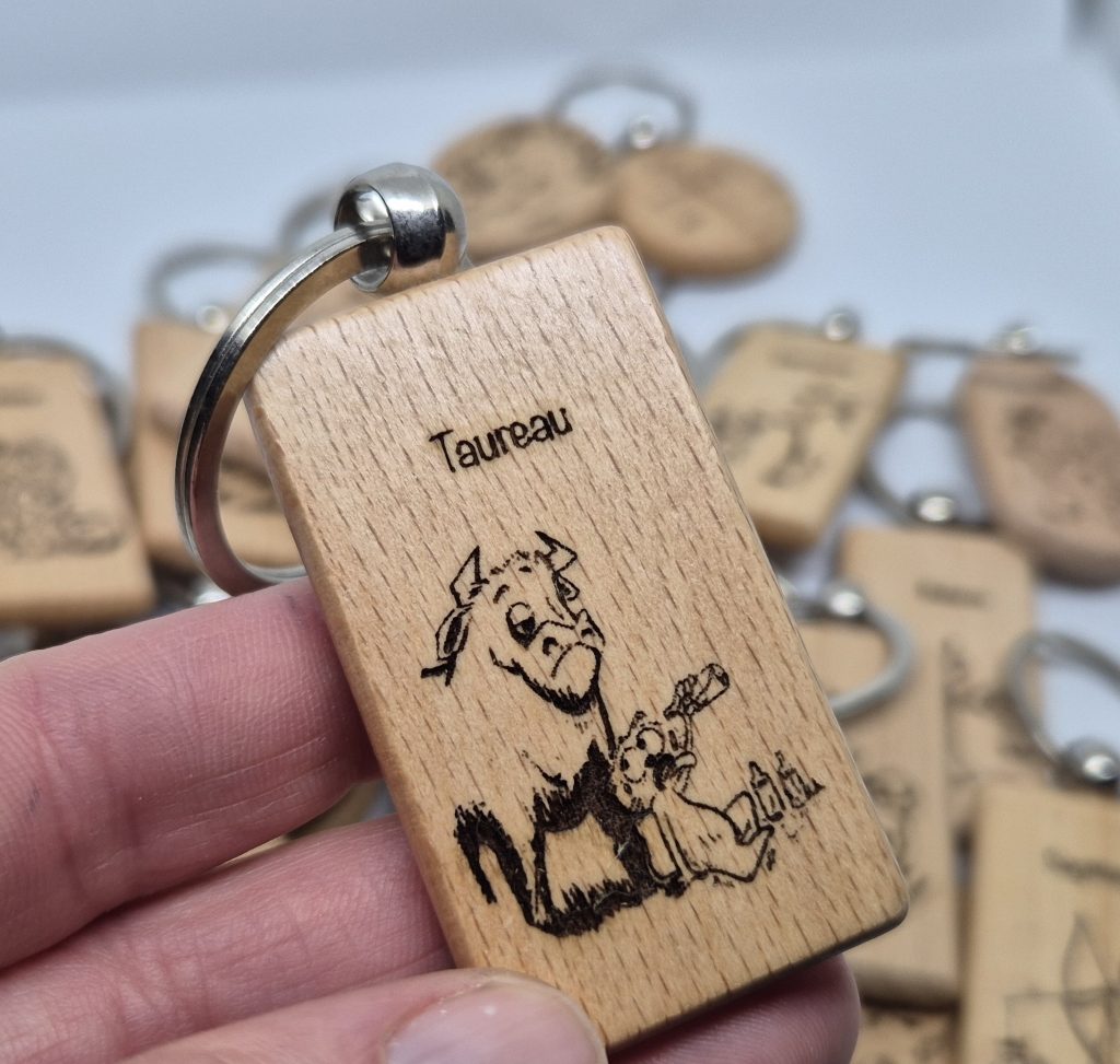Porte-clés bois laser